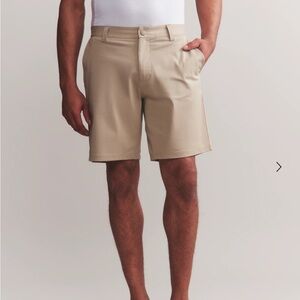 RHONE Tan Flat Front Shorts Lightweight Casual Wear